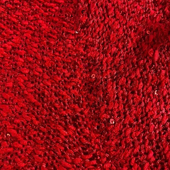 Gibson Latimer Womens Red Sequined Sweater with Chiffon Underlining Size 3X - Picture 4 of 12
